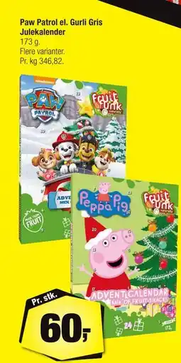Calle Paw Patrol el. Gurli Gris Julekalender, DKK 60 tilbud