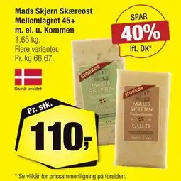 Calle Mads Skjern Skæreost Mellemlagret 45+ m. el. u. Kommen, DKK 110 tilbud