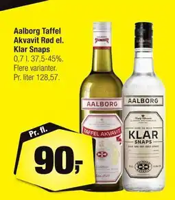 Calle Aalborg Taffel Akvavit Rød el. Klar Snaps, DKK 90 tilbud