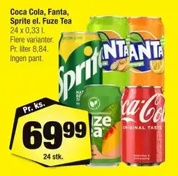 Calle Coca Cola, Fanta, Sprite el. Fuze Tea, DKK 69.99 tilbud