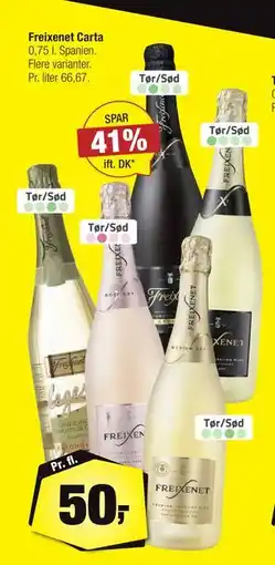 Calle Freixenet Carta, DKK 50 tilbud