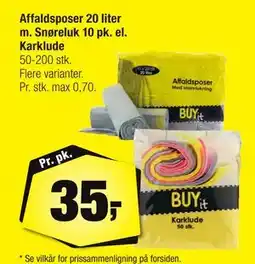 Calle Affaldsposer 20 liter m. Snøreluk 10 pk. el. Karklude, DKK 35 tilbud