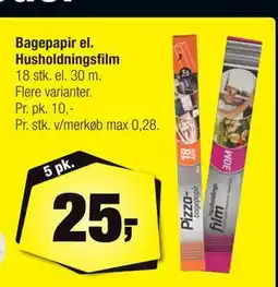 Calle Bagepapir el. Husholdningsfilm, DKK 25 tilbud