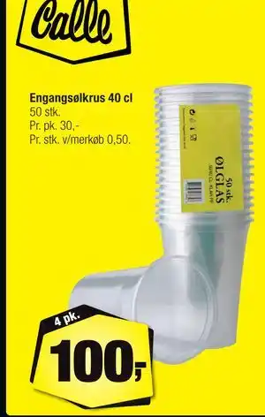 Calle Engangsølkrus 40 cl, DKK 100 tilbud