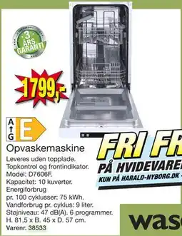 Harald Nyborg Opvaskemaskine, DKK 1799 tilbud