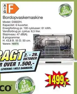 Harald Nyborg Bordopvaskemaskine, DKK 1499 tilbud