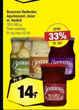 Calle Beauvais Rødbeder, Agurkesalat, Asier el. Rødkål, DKK 14 tilbud