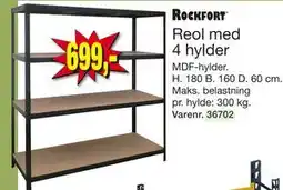 Harald Nyborg Reol med 4 hylder, DKK 699 tilbud