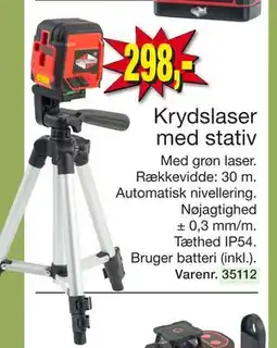 Harald Nyborg Krydslaser med stativ, DKK 298 tilbud