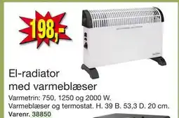 Harald Nyborg El-radiator med varmeblæser, DKK 198 tilbud
