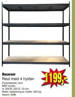 Harald Nyborg Reol med 4 hylder, DKK 1199 tilbud