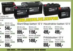 Harald Nyborg Start/Stop batteri 12 V tilbud
