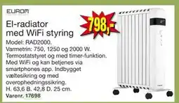 Harald Nyborg El-radiator med WiFi styring, DKK 798 tilbud