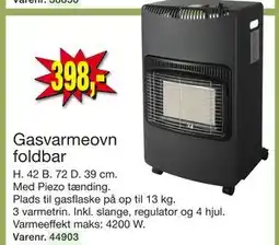 Harald Nyborg Gasvarmeovn foldbar, DKK 398 tilbud