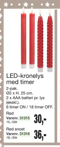 Harald Nyborg LED-kronelys med timer tilbud