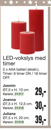Harald Nyborg LED-vokslys med timer tilbud