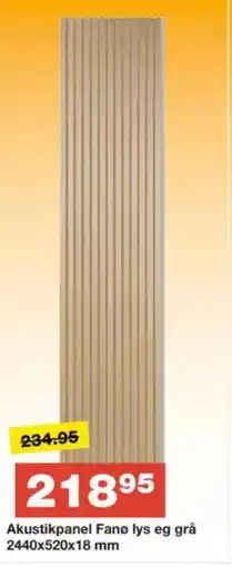 Bauhaus Akustikpanel Fanø lys eg grå tilbud