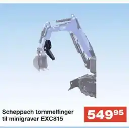 Bauhaus Scheppach tommelfinger til minigraver EXC815 tilbud