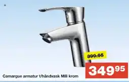 Bauhaus Camargue armatur t/håndvask Mili krom tilbud
