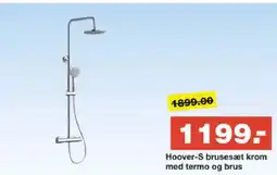 Bauhaus Hoover-S brusesæt krom med termo og brus tilbud