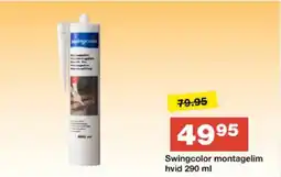 Bauhaus Swingcolor montagelim hvid tilbud
