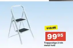 Bauhaus Trappestige 2 trin metal hvid tilbud