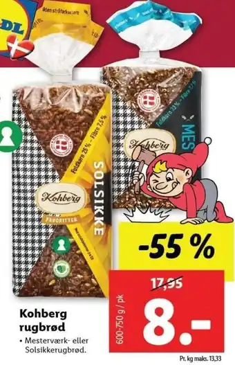 Lidl Kohberg Rugbrød 600-750g tilbud