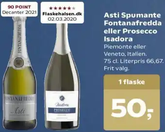 SuperBrugsen Asti Spumante Fontanafredda Eller Prosecco Isadora tilbud