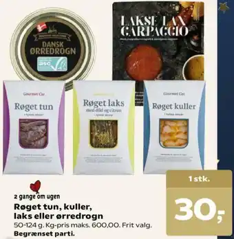 SuperBrugsen Røget Tun, Kuller, Laks Eller ørredrogn tilbud