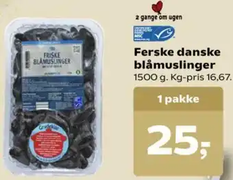 Ferske Danske Blåmuslinger 1500g