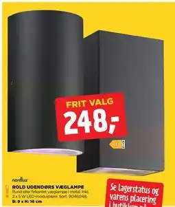 jem & fix ROLD UDENDØRS VÆGLAMPE, DKK 248 tilbud