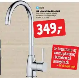 jem & fix HÅNDVASKARMATUR, DKK 349 tilbud