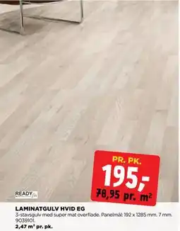 jem & fix LAMINATGULV HVID EG, DKK 195 tilbud