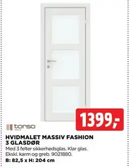 jem & fix HVIDMALET MASSIV FASHION 3 GLASDØR, DKK 1399 tilbud