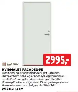 jem & fix HVIDMALET FACADEDØR, DKK 2995 tilbud