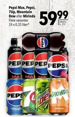 Citti Pepsi Max, Pepsi, 7Up, Mountain Dew eller Mirinda, DKK 59.99 tilbud