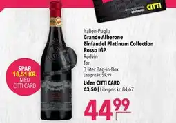 Citti Grande Alberone Zinfandel Platinum Collection Rosso IGP., DKK 63.5, Medlemspris tilbud