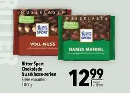 Citti Ritter Sport Chokolade Nussklasse-serien, DKK 12.99 tilbud