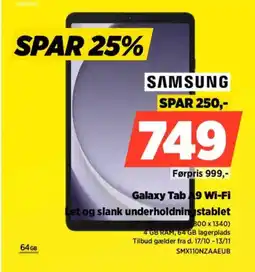 Power SAMSUNG Galaxy Tab A9 Wi-Fi SMX110NZAAEUB tilbud