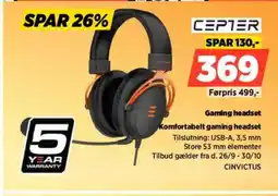 Power CEPTER Gaming headset CINVICTUS tilbud