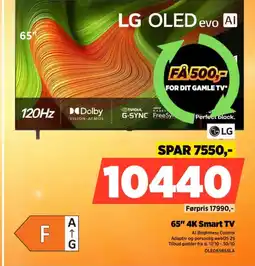 Power LG 65" 4K Smart TV OLED65B56LA tilbud