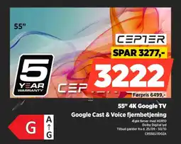 Power CEPTER 55" 4K Google TV CR55EU7002A tilbud