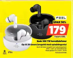 Power FEEL Buds 300 TW hovedtelefoner FEELBUDS300BK tilbud
