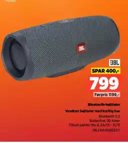 Power JBL Bluetooth-højttaler JBLCHARGEE2GY tilbud