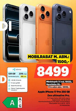 Power Apple iPhone 17 Pro 256 GB IP17PR256GDBL tilbud