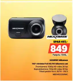 Power NEXTBASE 222XRWC bilkamera NBDVR222XRWC tilbud