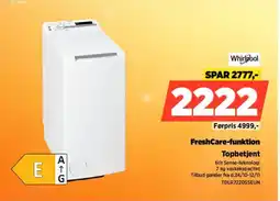 Power Whirlpool FreshCare-funktion Topbetjent TDLR7220SSEUN tilbud