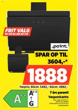 Power Point Vægemhætte POHO5080INCB tilbud