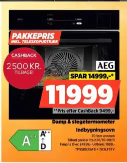 Power AEG Indbygningsovn TP9SB83XAB + TR3LFSTV tilbud
