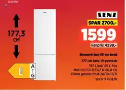 Power SENZ 177 cm køle-/fryseskab SECR17755EW tilbud